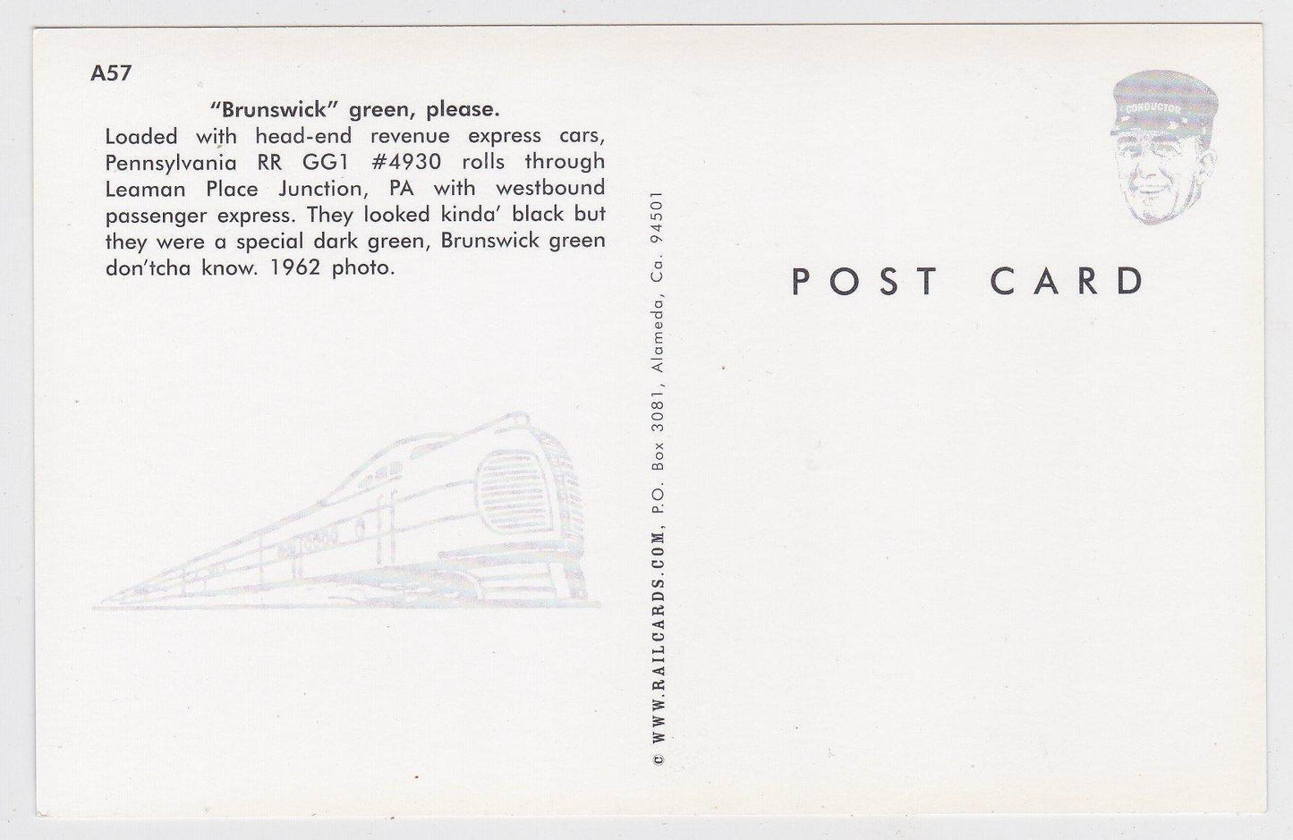 Pennsylvania Railroad Freight Train GG1 Electric Locomotive 1962 - TulipStuff