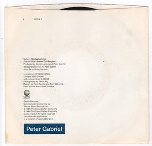 Peter Gabriel Sledgehammer 7" 45rpm Vinyl Record Geffen 1986 - TulipStuff