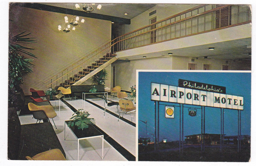 Philadelphia International Airport Motel Pennsylvania 1960's Postcard - TulipStuff