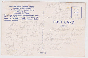 Philadelphia International Airport Motel Pennsylvania 1960's Postcard - TulipStuff