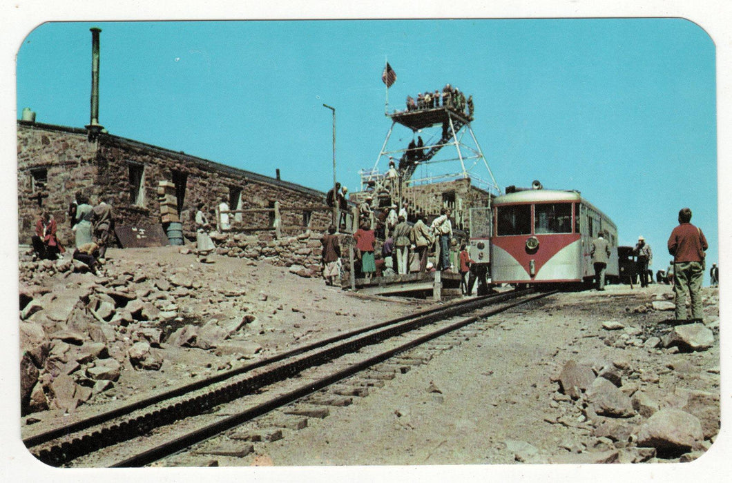 Diesel Train At Summit Of Pike's Peak Colorado 1950's - TulipStuff