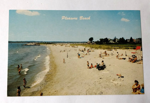 Pleasure Beach Waterford Connecticut Long Island Sound 1960's Postcard - TulipStuff