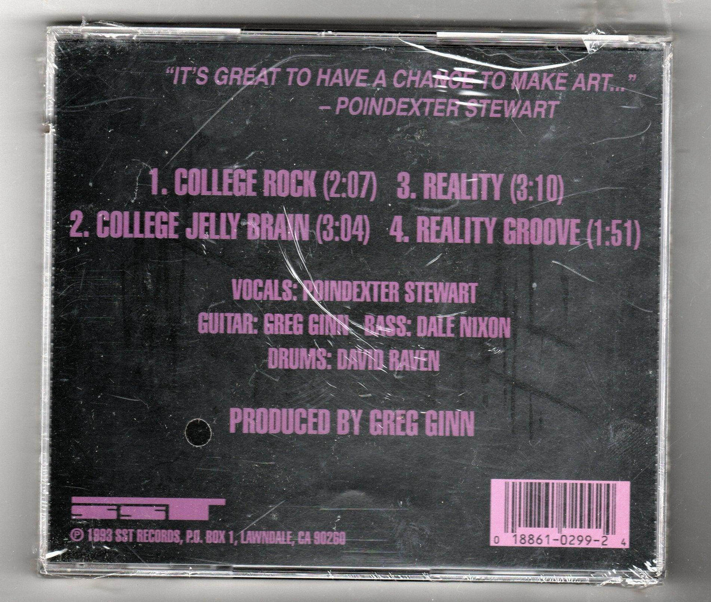 Poindexter Stewart College Rock Alternative Rock EP CD SST 1993 - TulipStuff