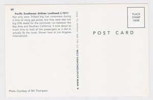 PSA Pacific Southwest Airlines Lockheed L-1011 Postcard - TulipStuff