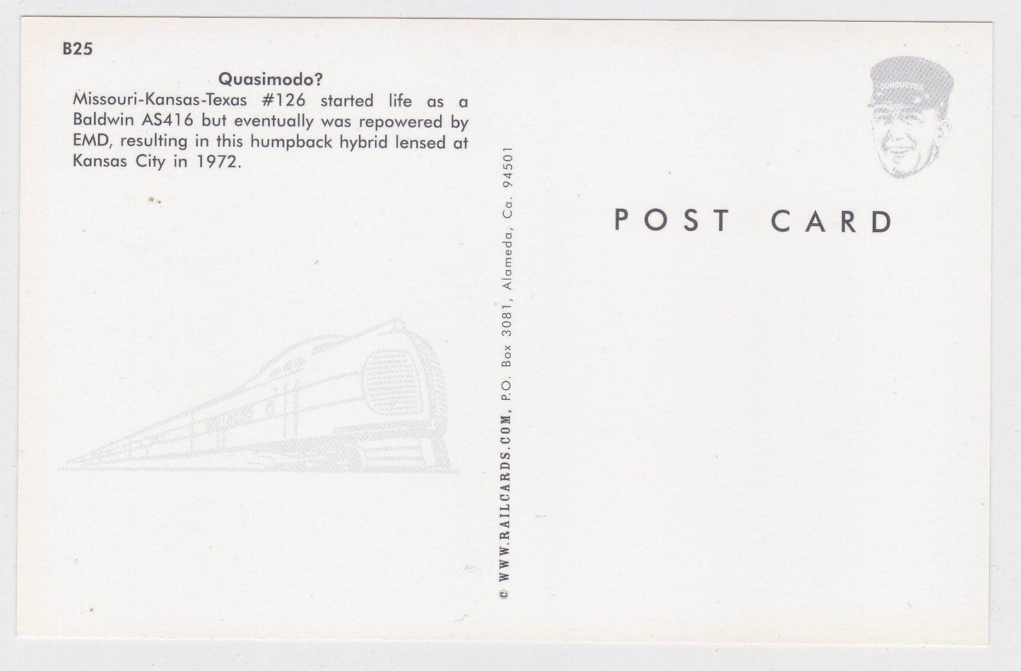 Katy Missouri-Kansas-Texas Railroad Humpback Hybrid Diesel Locomotive - TulipStuff