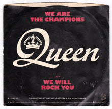 Load image into Gallery viewer, Queen We Are The Champions b/w We Will Rock You 7&quot; Vinyl Caterpillar Label - TulipStuff
