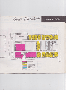 Cunard Line Queen Elizabeth Revised 1966 Large Foldout Deck Plans - TulipStuff