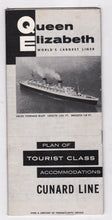 Load image into Gallery viewer, Cunard Line Queen Elizabeth Deck Plans Tourist Class Accommodations 1960&#39;s - TulipStuff
