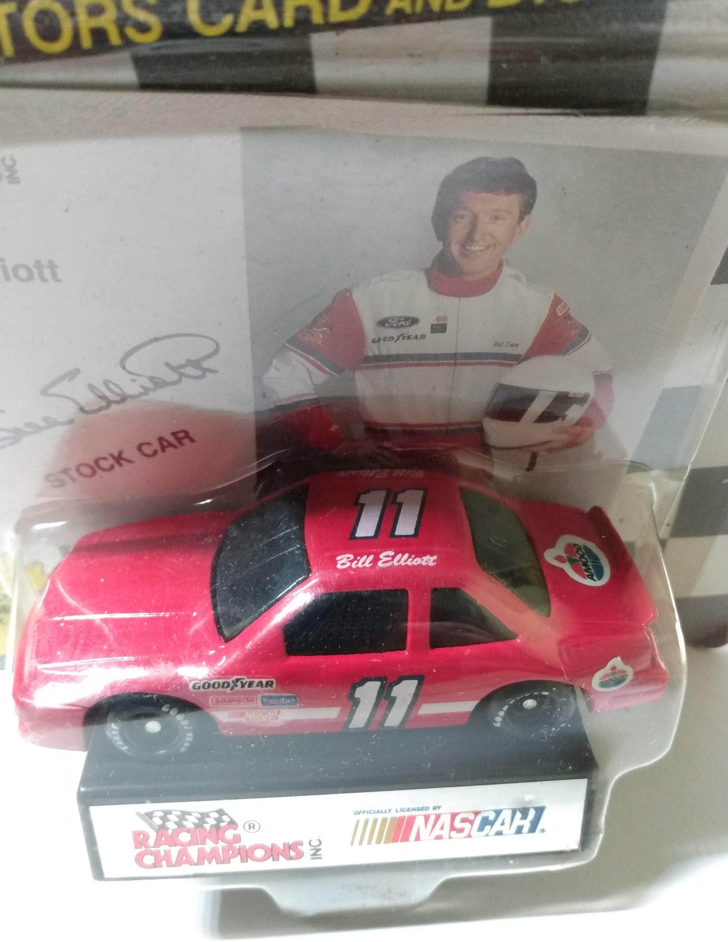 Racing Champions Nascar 1992 Bill Elliott #11 Amoco Ford Stock Car - TulipStuff