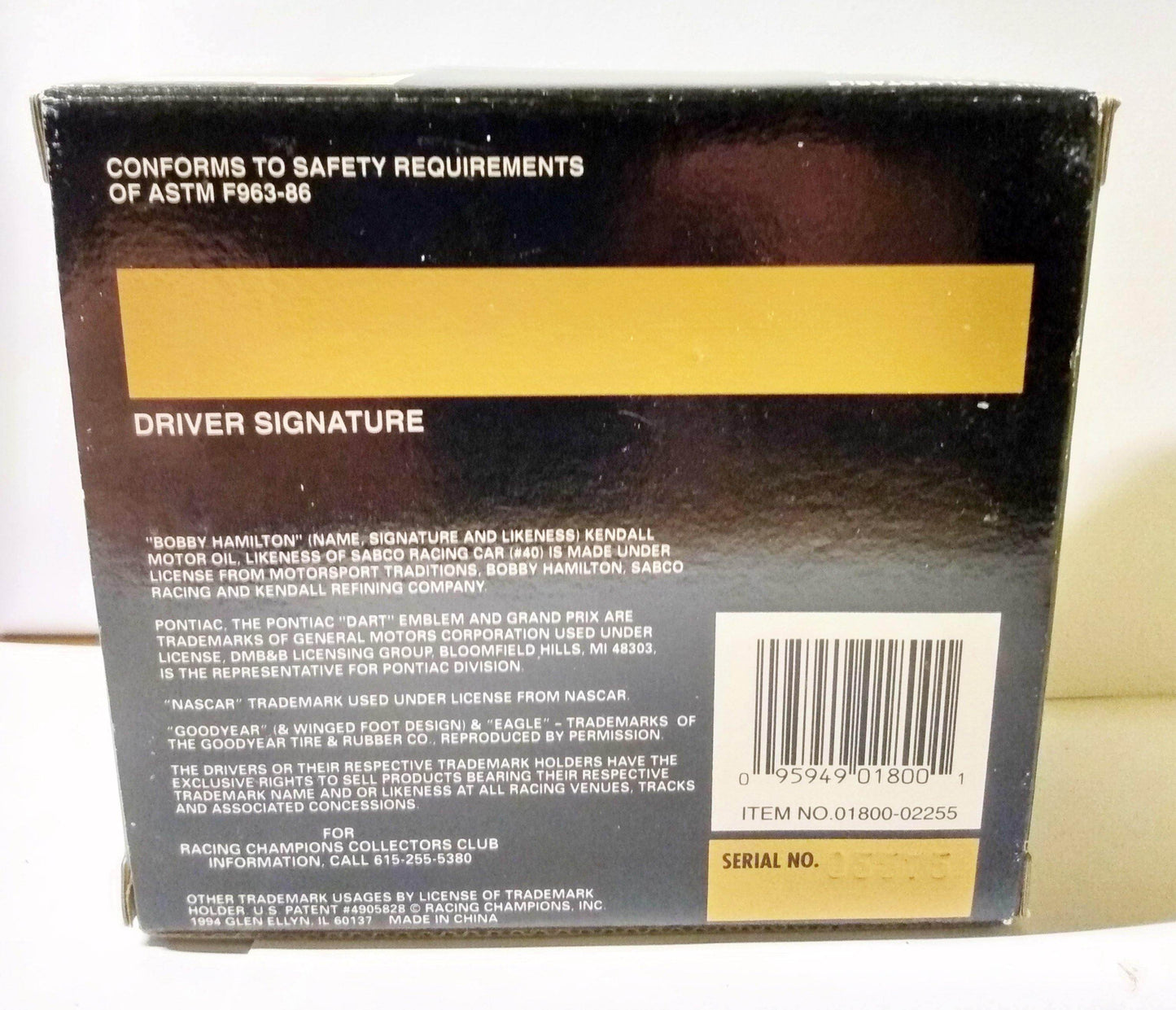 Racing Champions 1994 Premier Edition Bobby Hamilton #40 Kendall - TulipStuff