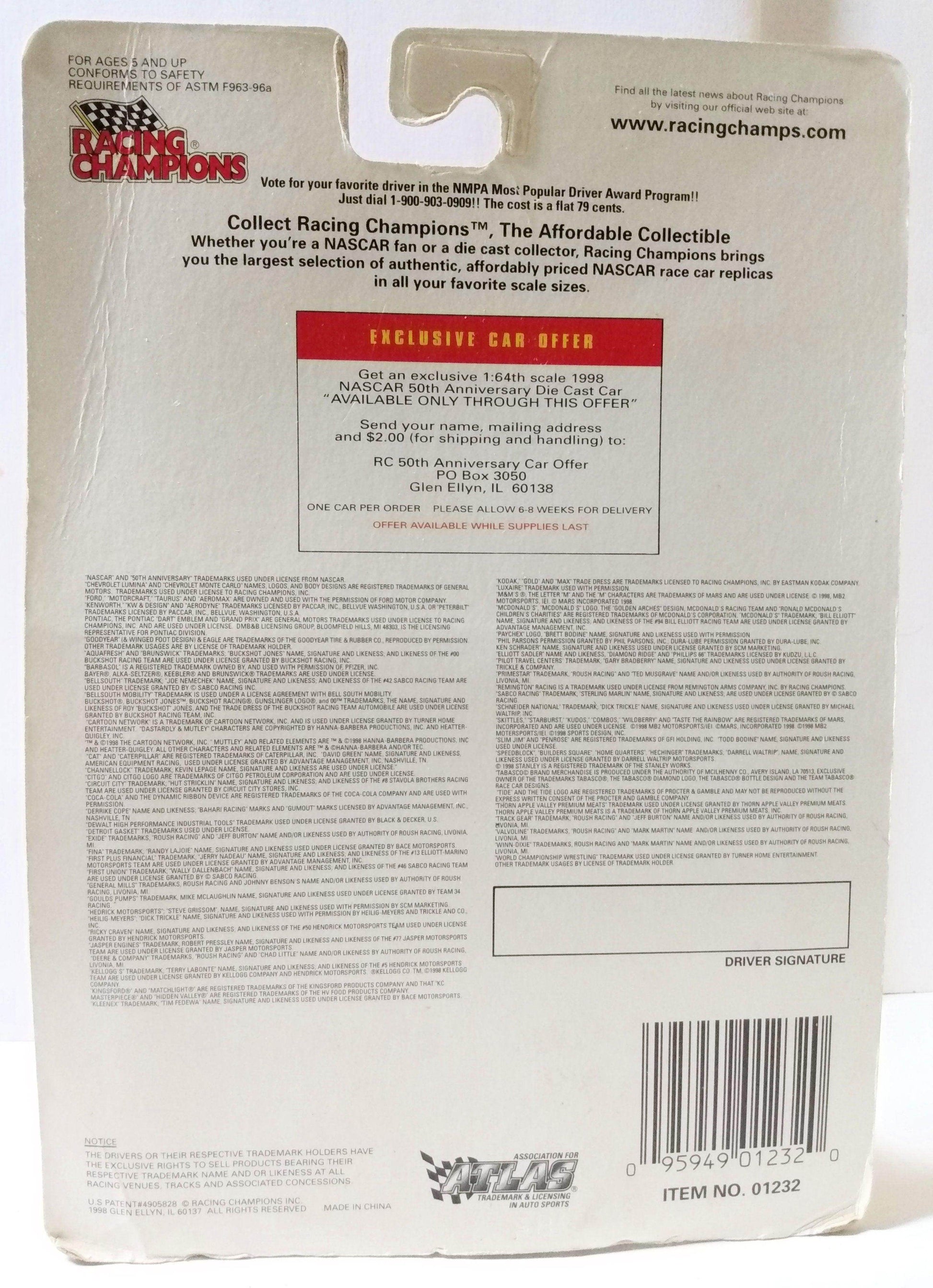 Racing Champions Nascar 1998 Ken Schrader #33 Petree Monte Carlo - TulipStuff