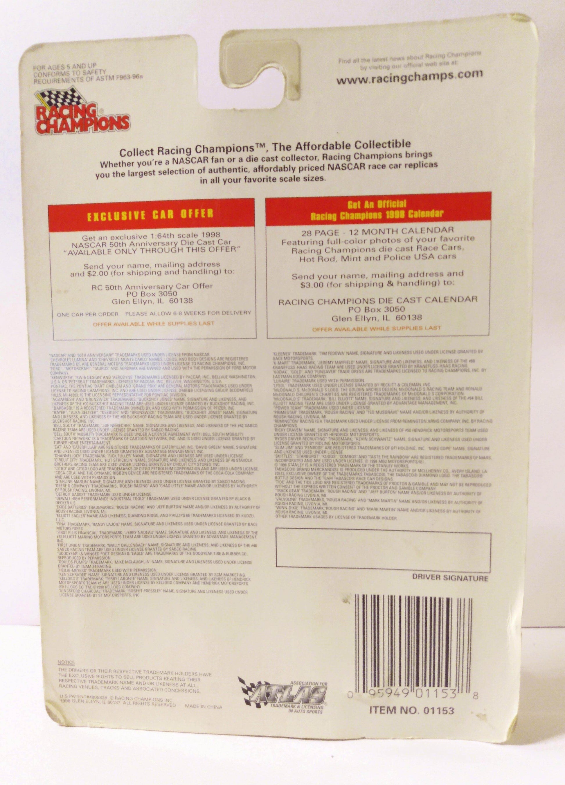 Racing Champions Nascar 1998 Ted Musgrave #16 Primestar Ford Taurus - TulipStuff