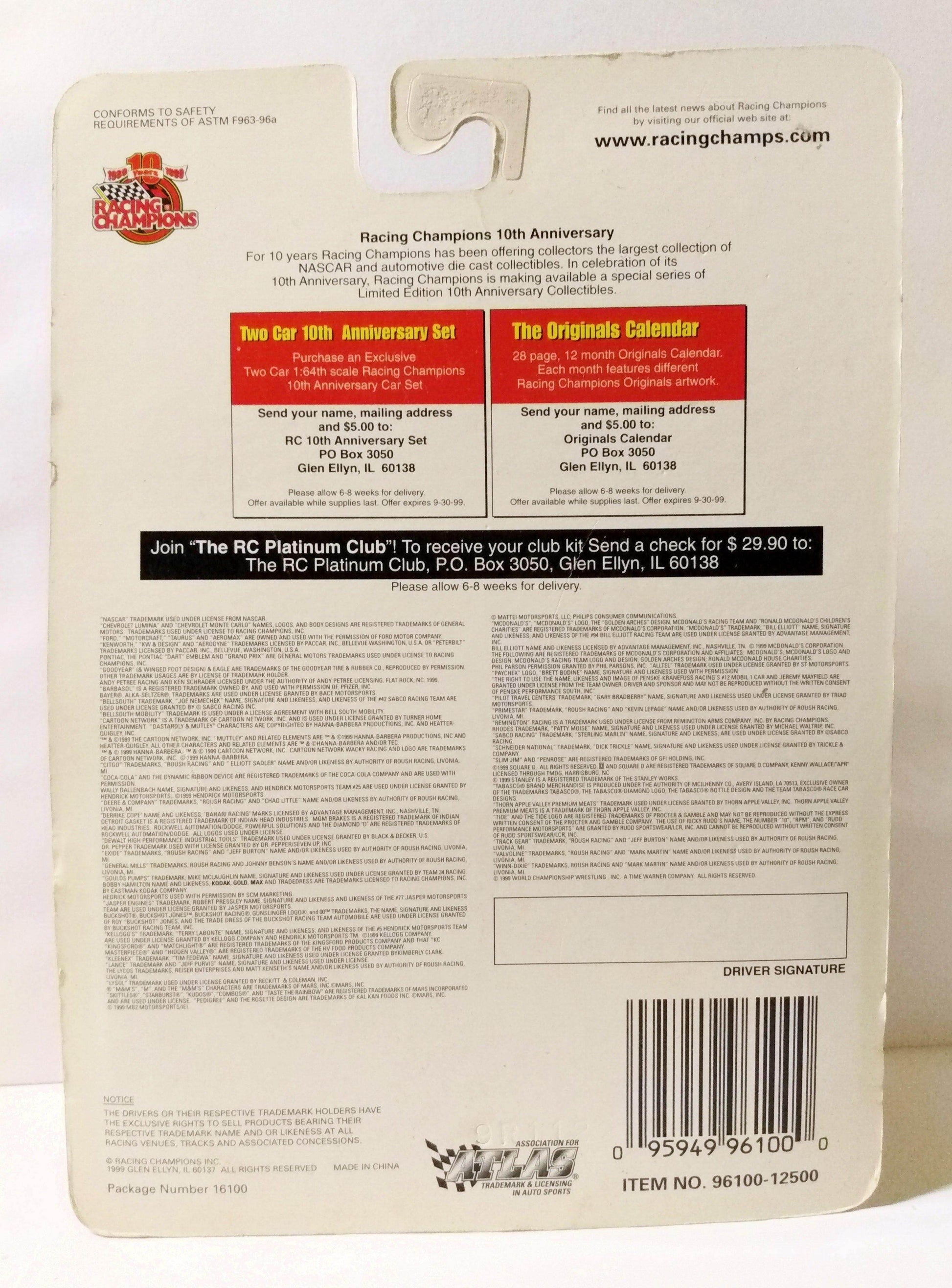 Racing Champions 1999 Signature Driver Series Wally Dallenbach #25 Hendrick - TulipStuff