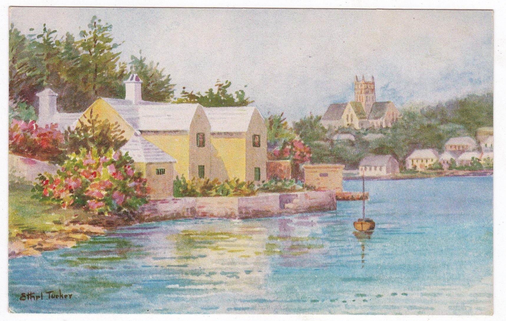 Red Hole Paget Bermuda Ethel Tucker Art Postcard - TulipStuff