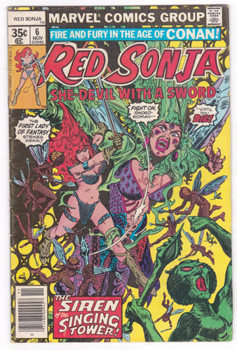 Red Sonja 6 The Siren of the Singing Tower November 1977 Marvel Comics - TulipStuff