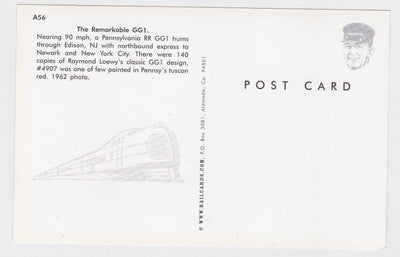 Pennsylvania Railroad Passenger Train GG1 Electric Locomotive Postcard - TulipStuff