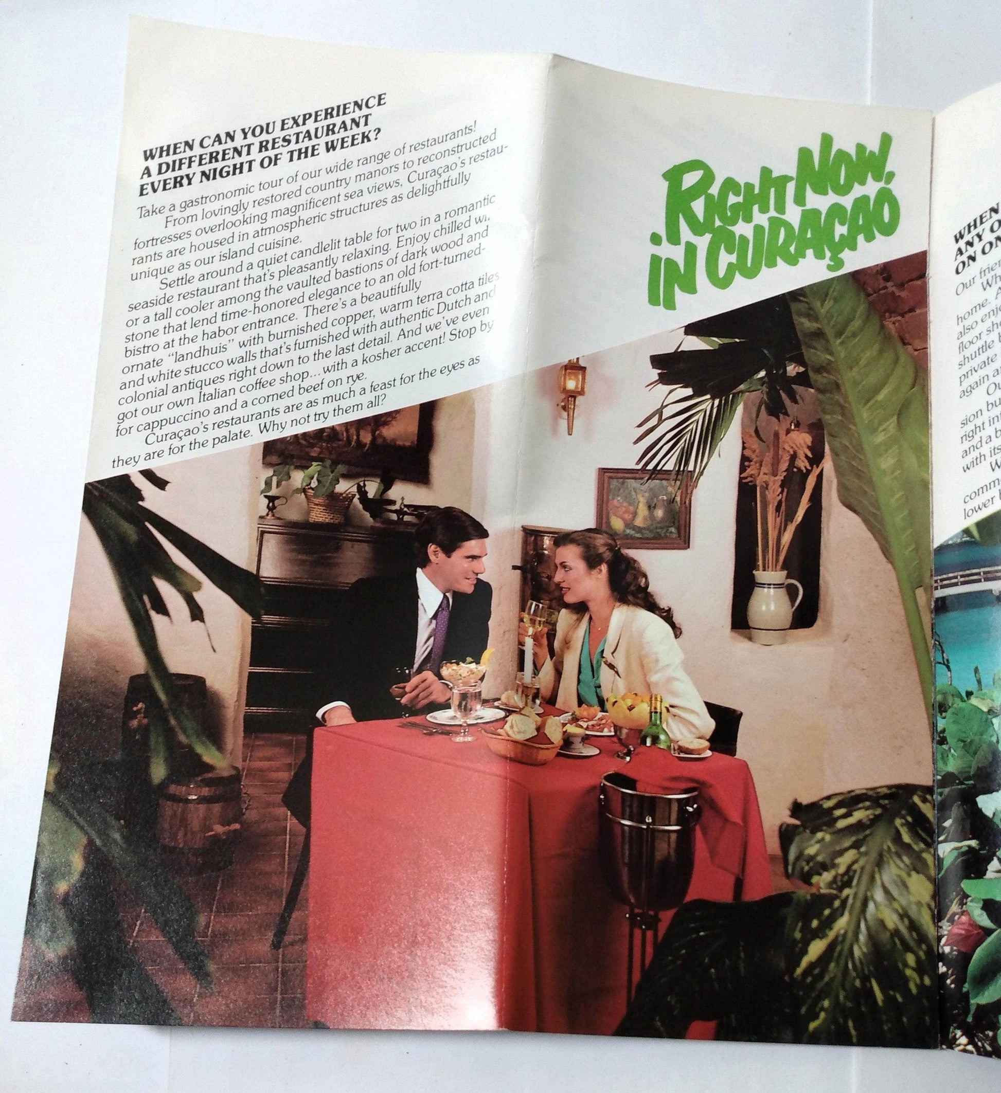 Right Now In Curacao Willemstad Caribbean 1980 Travel Brochure - TulipStuff