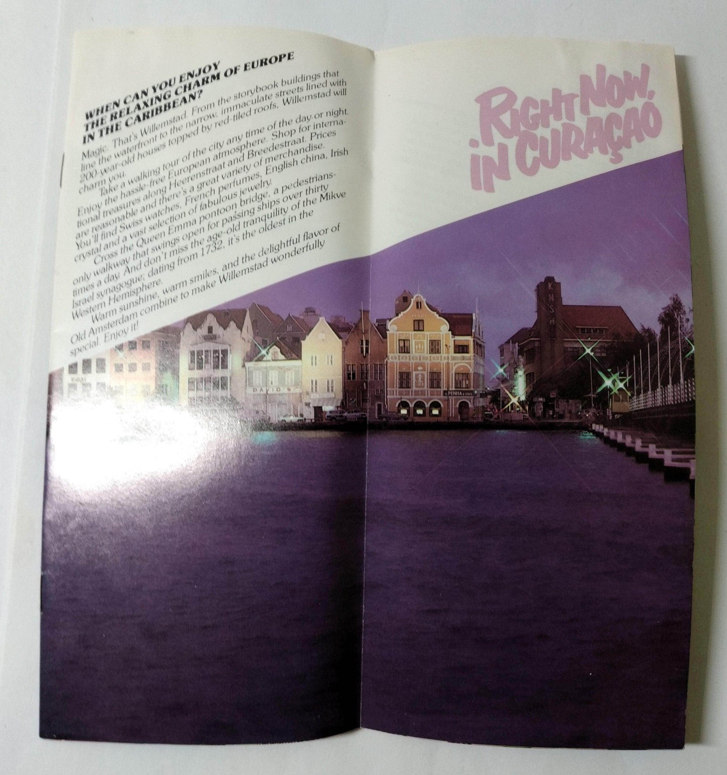 Right Now In Curacao Willemstad Caribbean 1980 Travel Brochure - TulipStuff