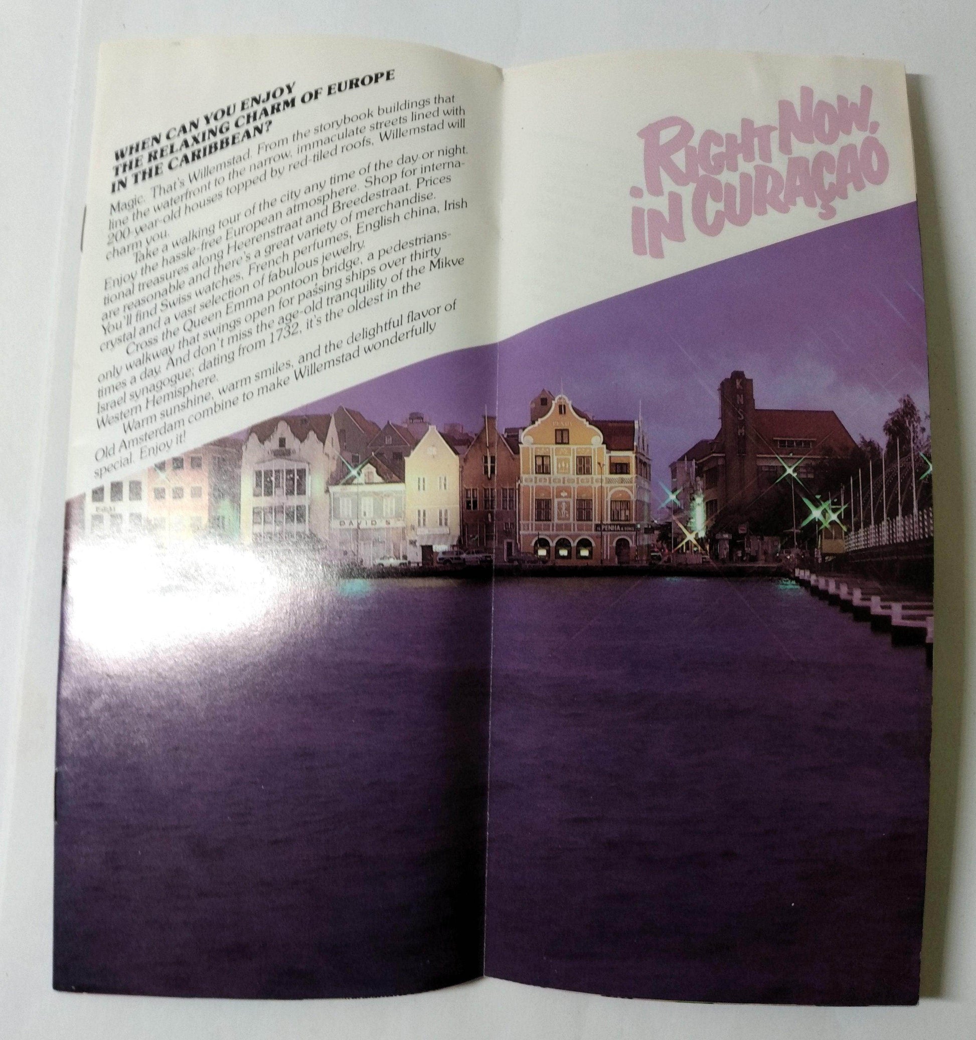 Right Now In Curacao Willemstad Caribbean 1980 Travel Brochure - TulipStuff