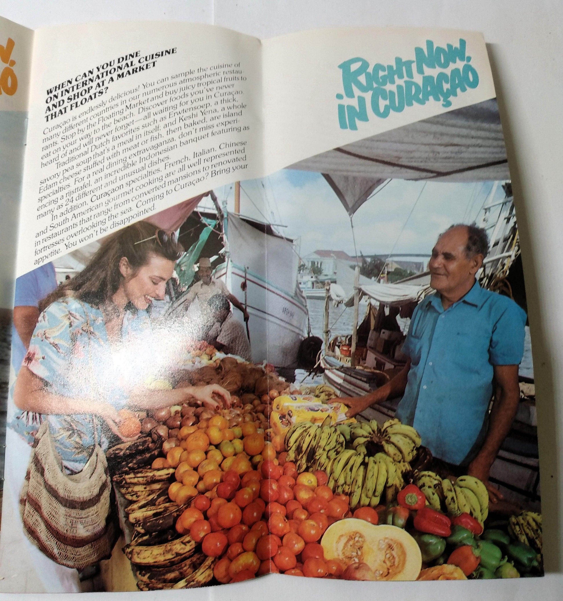 Right Now In Curacao Willemstad Caribbean 1980 Travel Brochure - TulipStuff