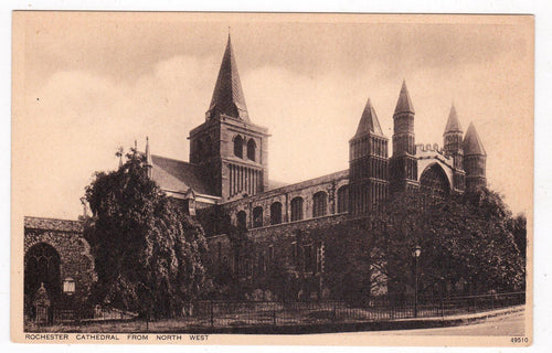 Rochester Cathedral from the North West Kent England Postcard 1920's - TulipStuff