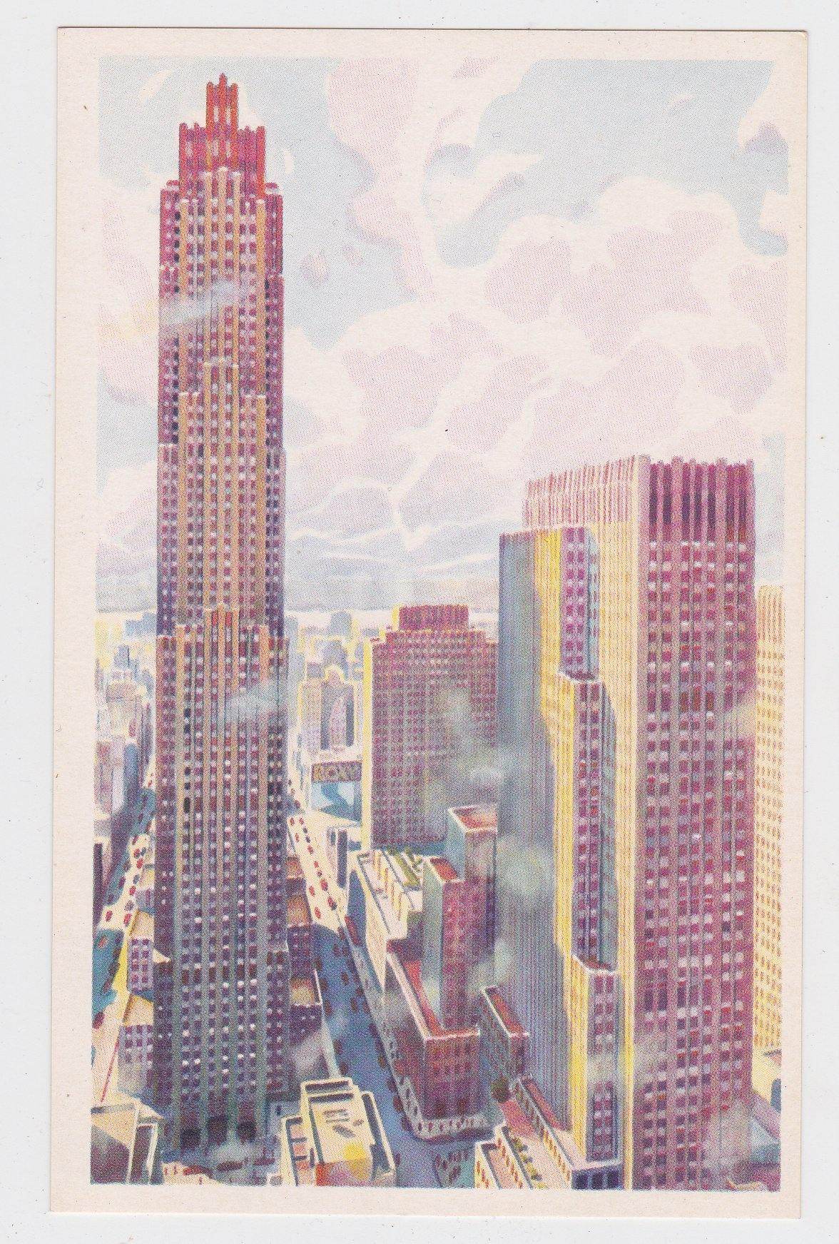 Rockefeller Center RCA Building Afternoon New York City 1950's Postcard - TulipStuff