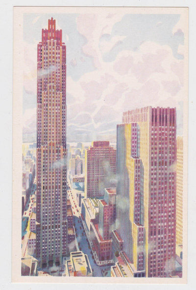 Rockefeller Center RCA Building Afternoon New York City 1950's Postcard - TulipStuff