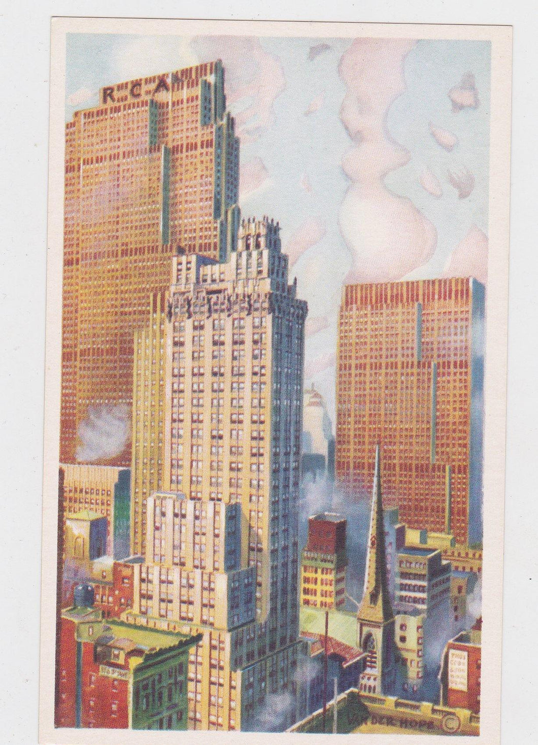Rockefeller Center RCA Building New York City 1950's Postcard - TulipStuff