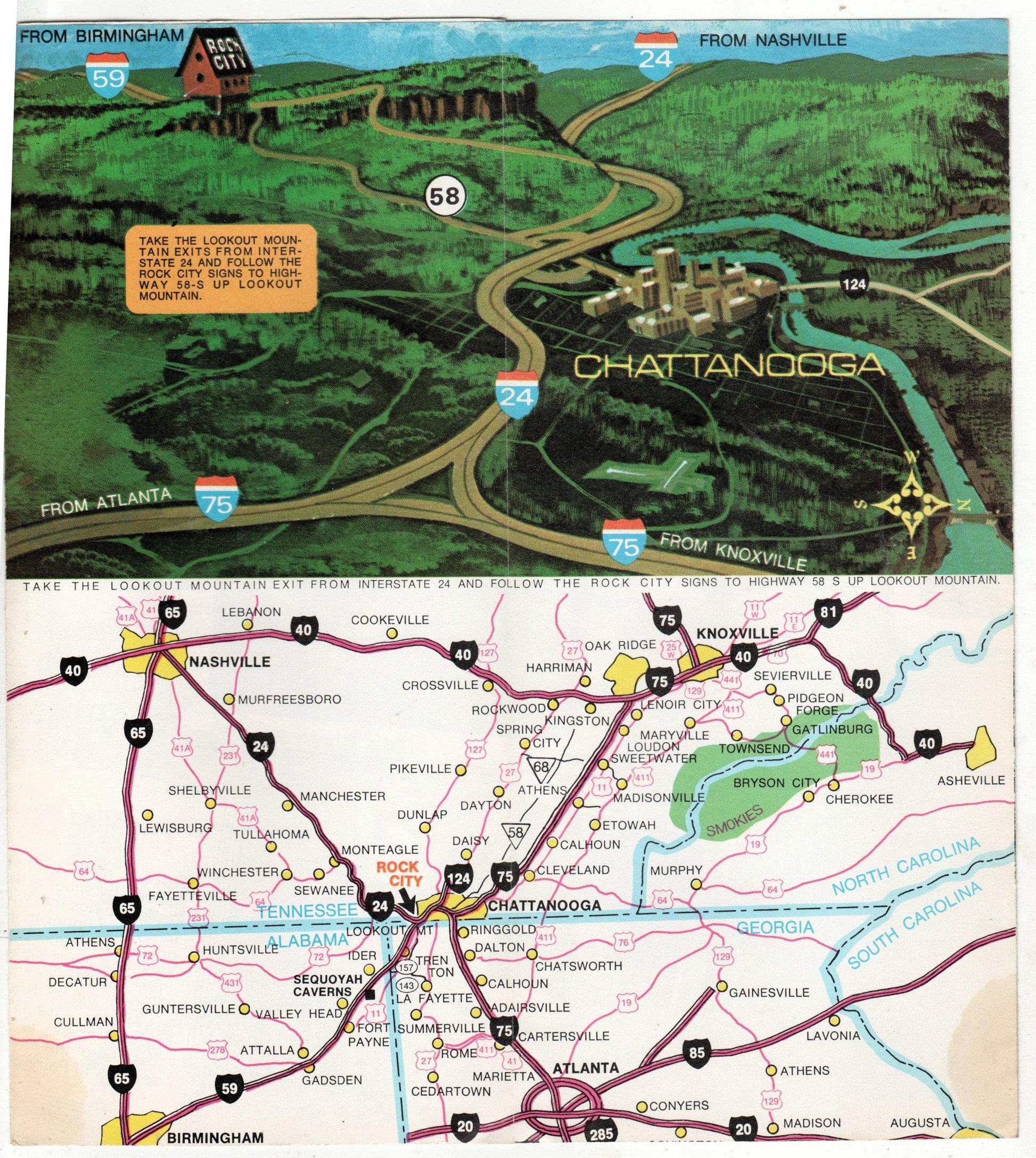 Rock City Lookout Mountain Chattanooga Tennessee 1970's Brochure - TulipStuff