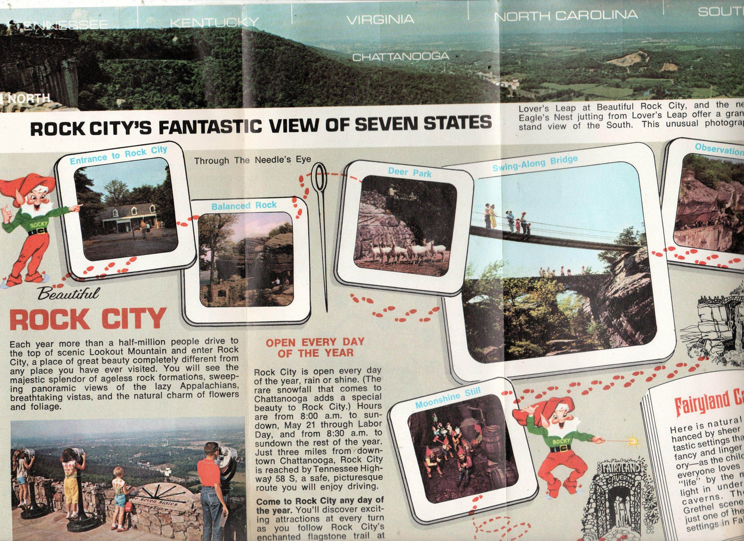 Rock City Lookout Mountain Chattanooga Tennessee 1970's Brochure - TulipStuff