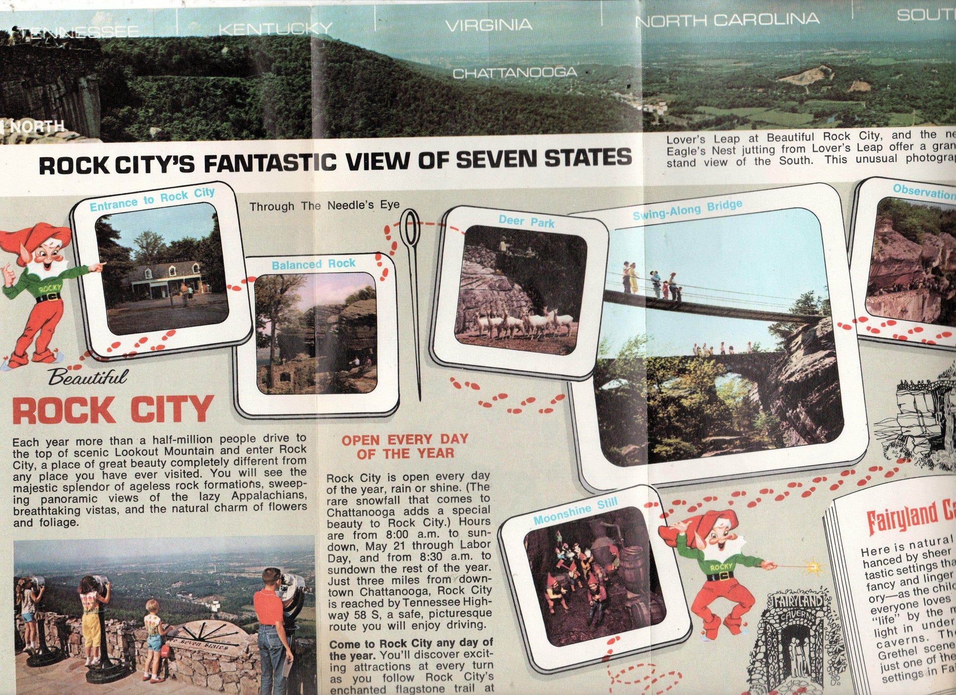 Rock City Lookout Mountain Chattanooga Tennessee 1970's Brochure - TulipStuff