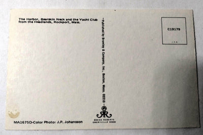 Rockport Harbor Yacht Club Bearskin Neck Massachusetts 1970 Postcard - TulipStuff