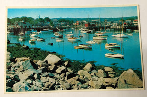 Rockport Harbor Yacht Club Bearskin Neck Massachusetts 1970 Postcard - TulipStuff