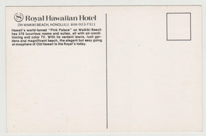Royal Hawaiian Hotel Pink Palace Honolulu Hawaii 1970's Postcard - TulipStuff