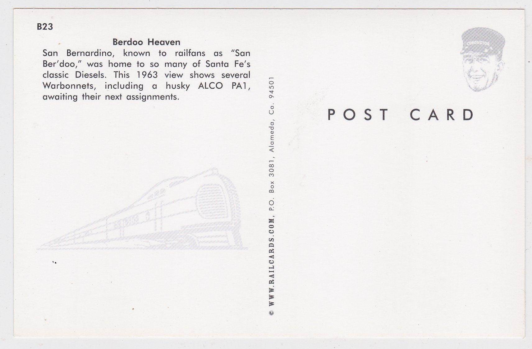 AT&SF Santa Fe Warbonnet Diesel Locomotives At San Bernardino 1963 - TulipStuff