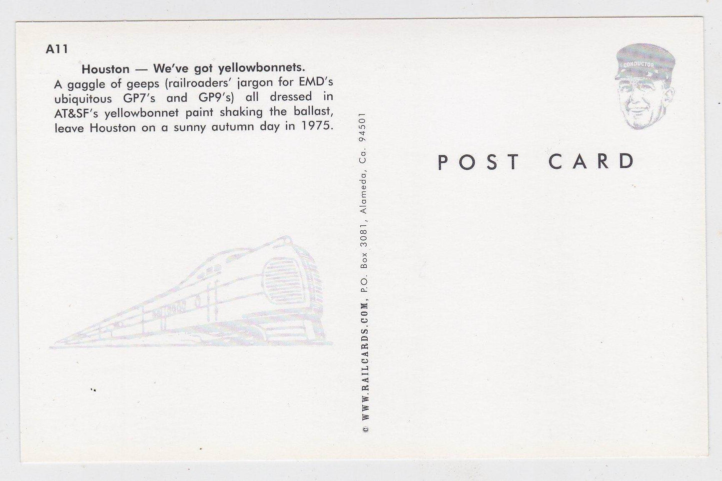 AT&SF Santa Fe Yellowbonnet Geeps EMD GP7 GP9 Locomotives - TulipStuff