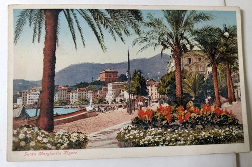 Santa Margherita Ligure Genova Italy Postcard 1920's - TulipStuff