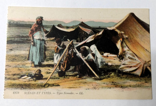 Scenes et Types North Africa Nomads Tent Camp Morocco 1900's - TulipStuff