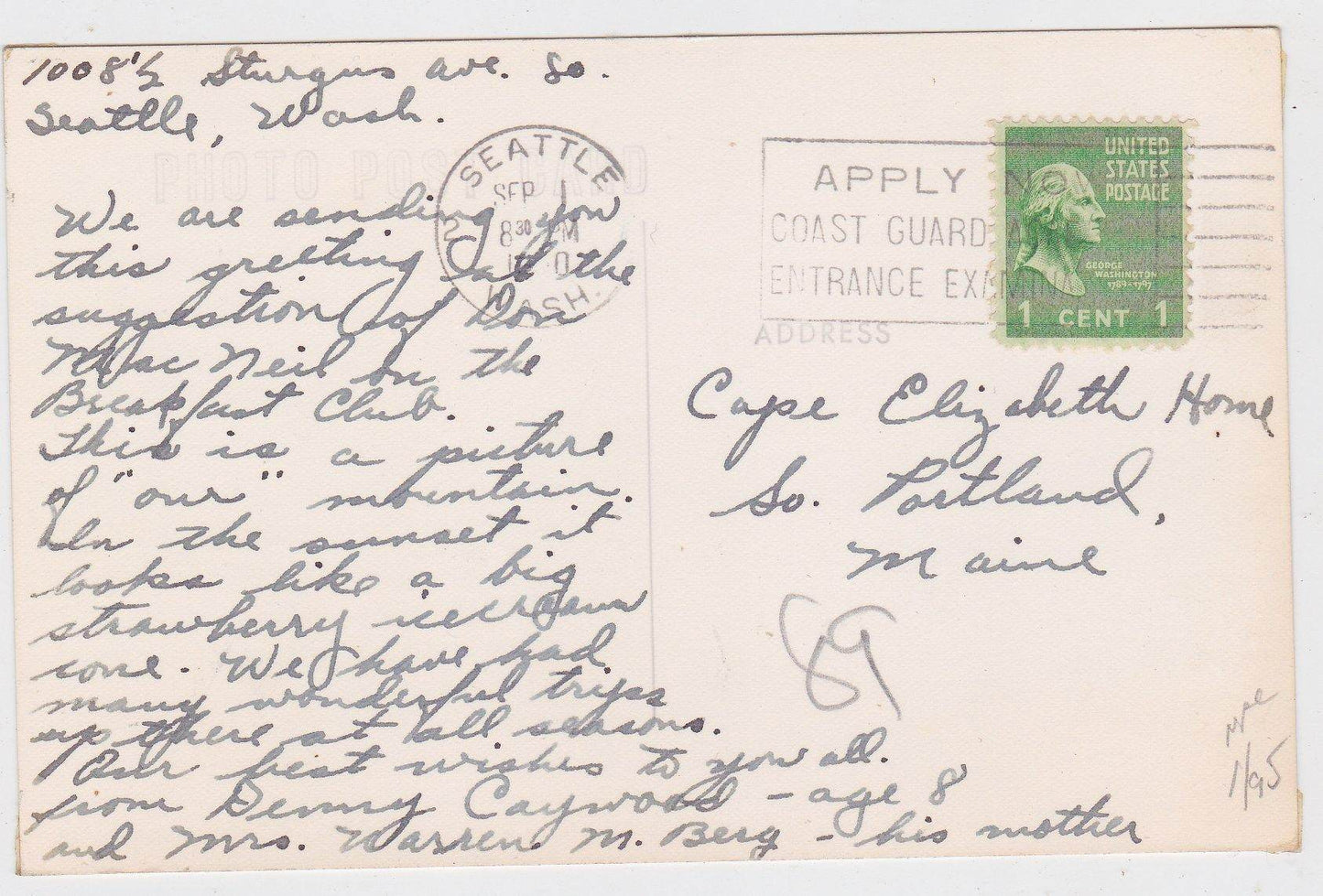 Seattle Washington Mt Rainier 1940's Real Photo Postcard - TulipStuff