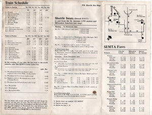SEMTA Grand Trunk Commuter Trains Schedule Detroit Pontiac 1975 - TulipStuff