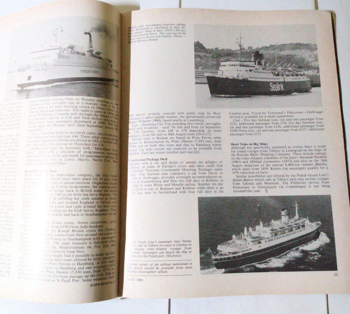 Ships Monthly Magazine June 1980 ss Norway Rajula Dunkirk UK Cruises - TulipStuff