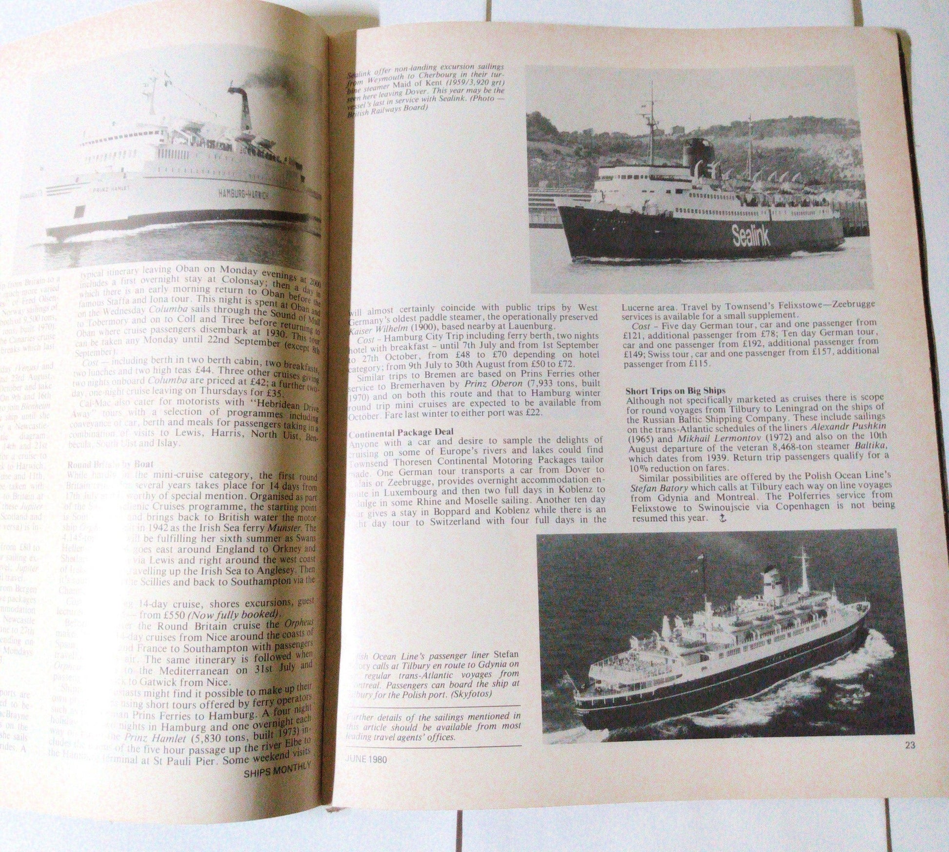 Ships Monthly Magazine June 1980 ss Norway Rajula Dunkirk UK Cruises - TulipStuff