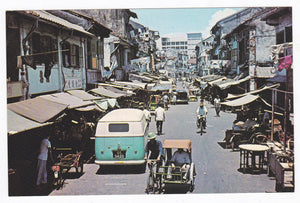 Singapore China-town Street Scene Late 1950's Early 1960's Postcard - TulipStuff