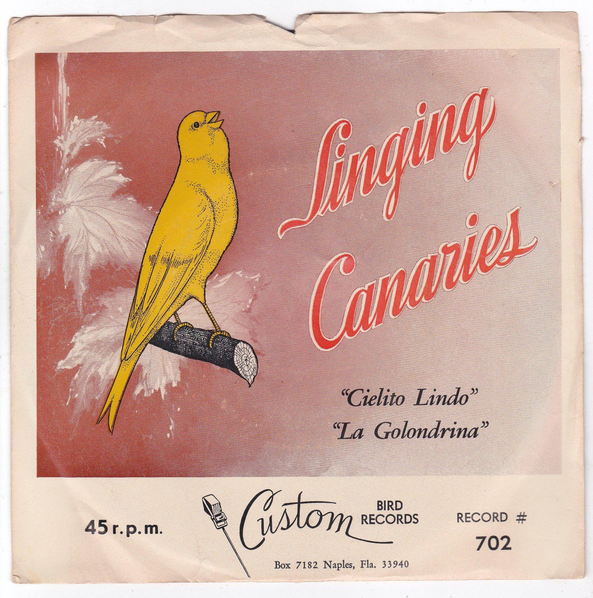 Parker Singing Canaries Cielito Lindo / La Golondrina 7" Vinyl 1954 - TulipStuff