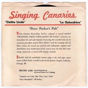 Parker Singing Canaries Cielito Lindo / La Golondrina 7" Vinyl 1954 - TulipStuff