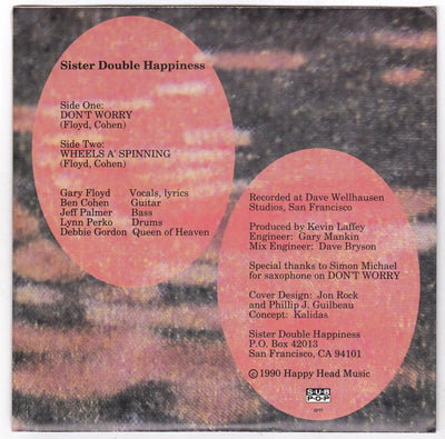 Sister Double Happiness Don't Worry 7" 45 RPM Vinyl 1990 Sub Pop - TulipStuff