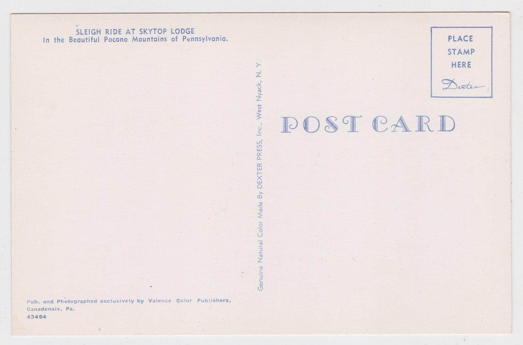 Sleigh Ride At Skytop Lodge Pocono Mountains Pennsylvania 1950's - TulipStuff