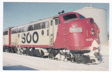 Load image into Gallery viewer, Soo Line EMD F7 Locomotive Train On A Snowy Day in 1971 - TulipStuff

