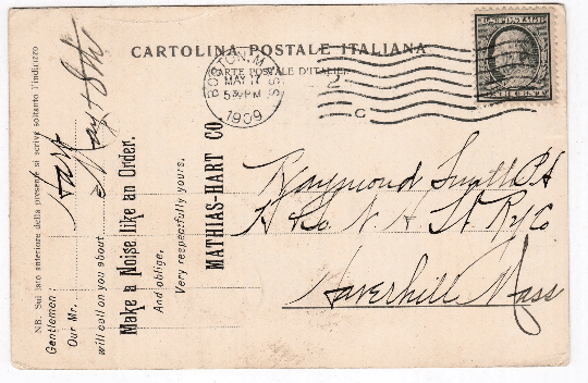 Panorama di Sorrento Italy Antique Postcard 1909 Stengel Undivided Back - TulipStuff