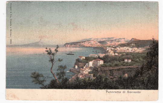 Panorama di Sorrento Italy Antique Postcard 1909 Stengel Undivided Back - TulipStuff